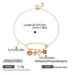 Safety-pin charm necklace with chain and charm measurements