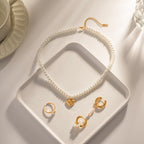 Gold Plated Stainless Steel Heart Pendant Beaded Necklace – product view 2
