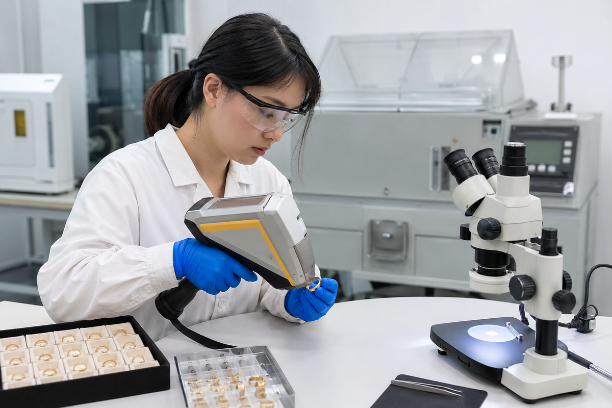 Illustrative jewelry quality laboratory inspection